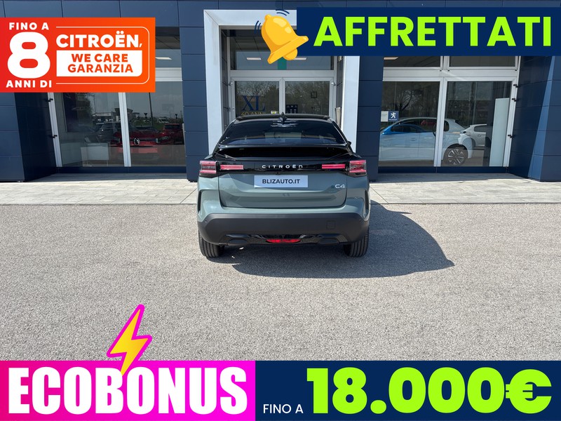 Citroen C4 elettrico extended range max 156cv automatico